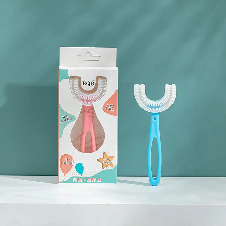 Baby Toothbrush Children 360 Degree U-shaped Child Toothbrush Kids Teeth Oral Care Soft Silicone Baby Brush Teethers Cleaning