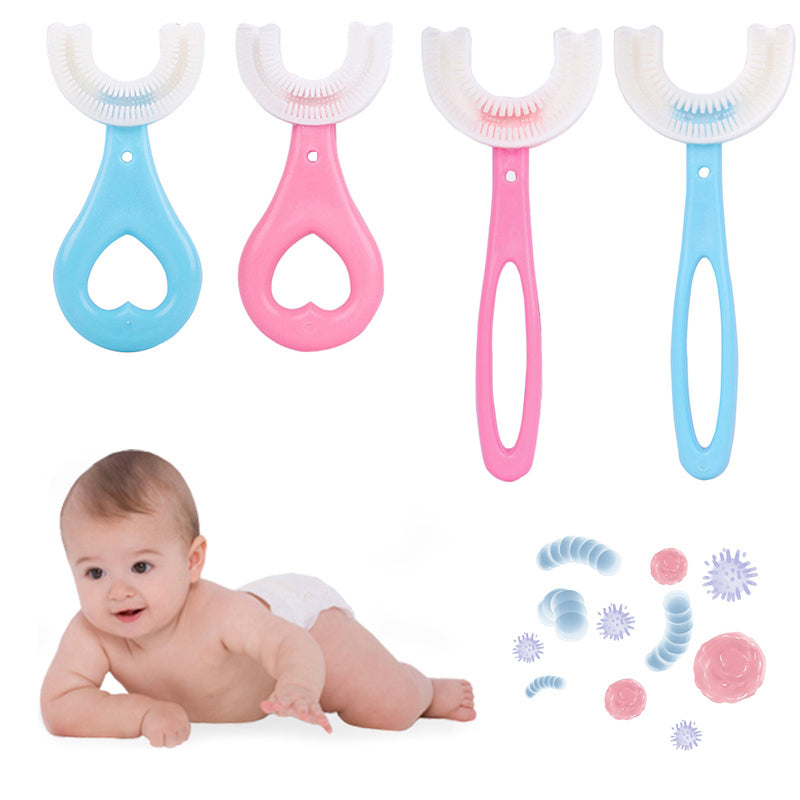 Baby Toothbrush Children 360 Degree U-shaped Child Toothbrush Kids Teeth Oral Care Soft Silicone Baby Brush Teethers Cleaning