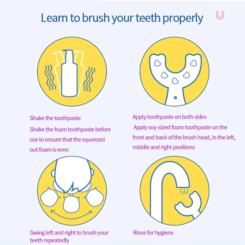 Baby Toothbrush Children 360 Degree U-shaped Child Toothbrush Kids Teeth Oral Care Soft Silicone Baby Brush Teethers Cleaning